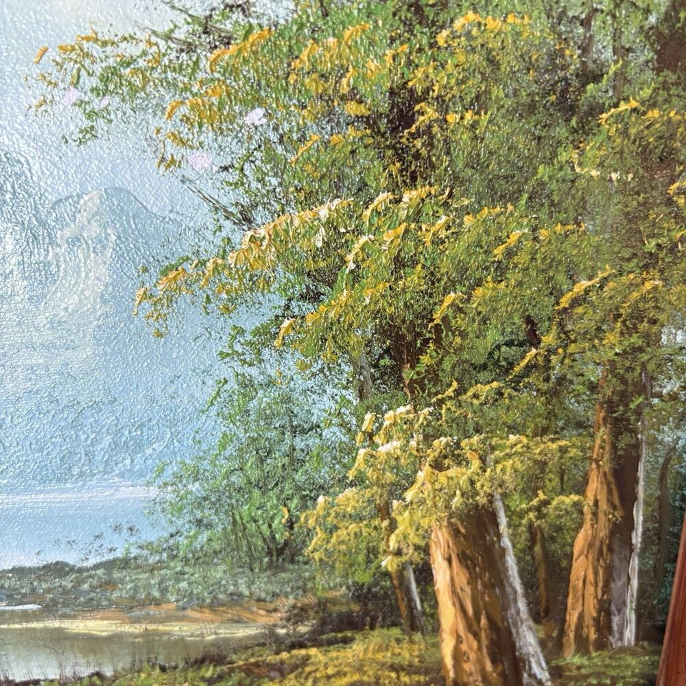 Framed Landscape Oil-Style Wall Art in Green and Brown - Picture 7 of 16